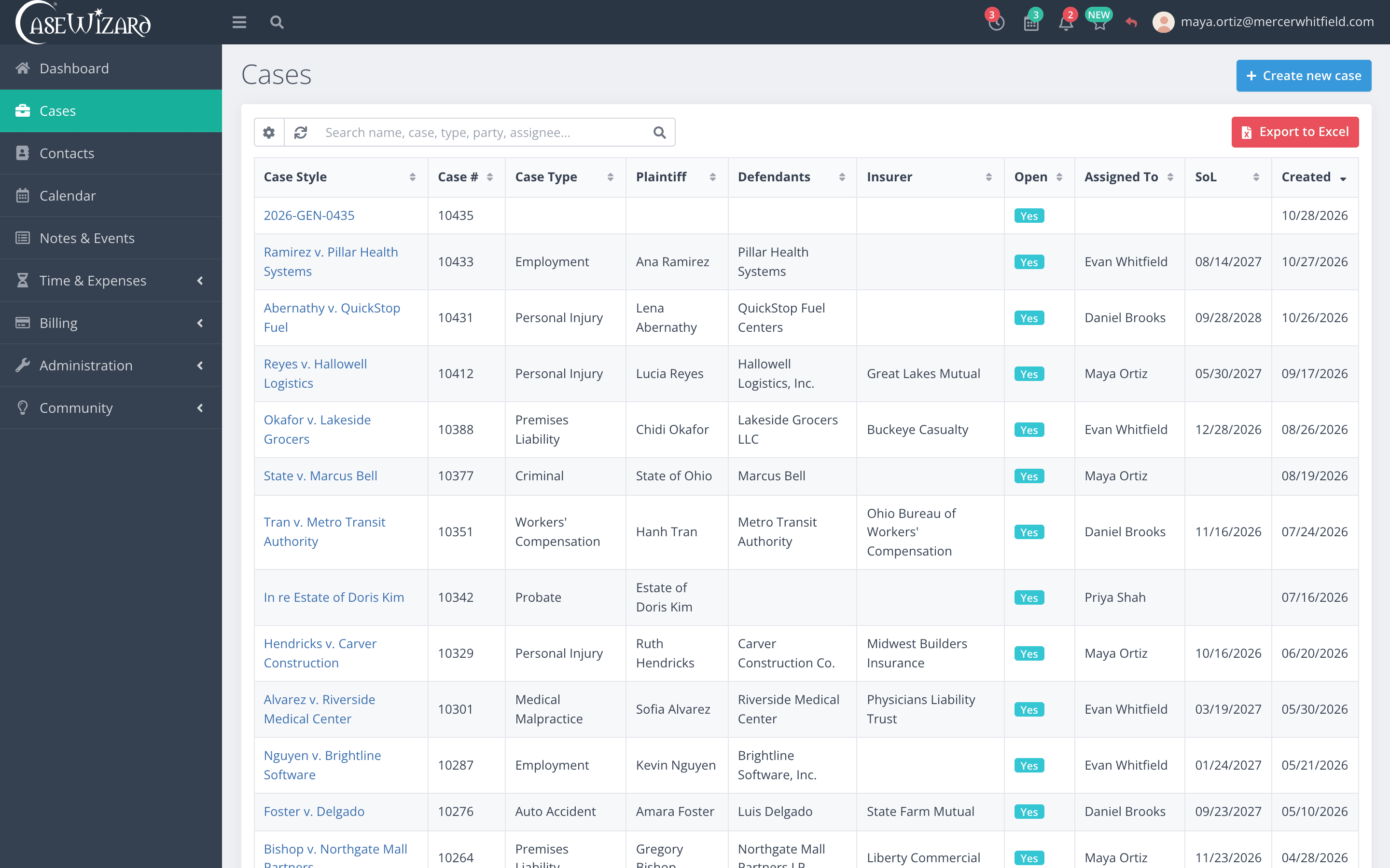 Sort cases by any column in CaseWizard